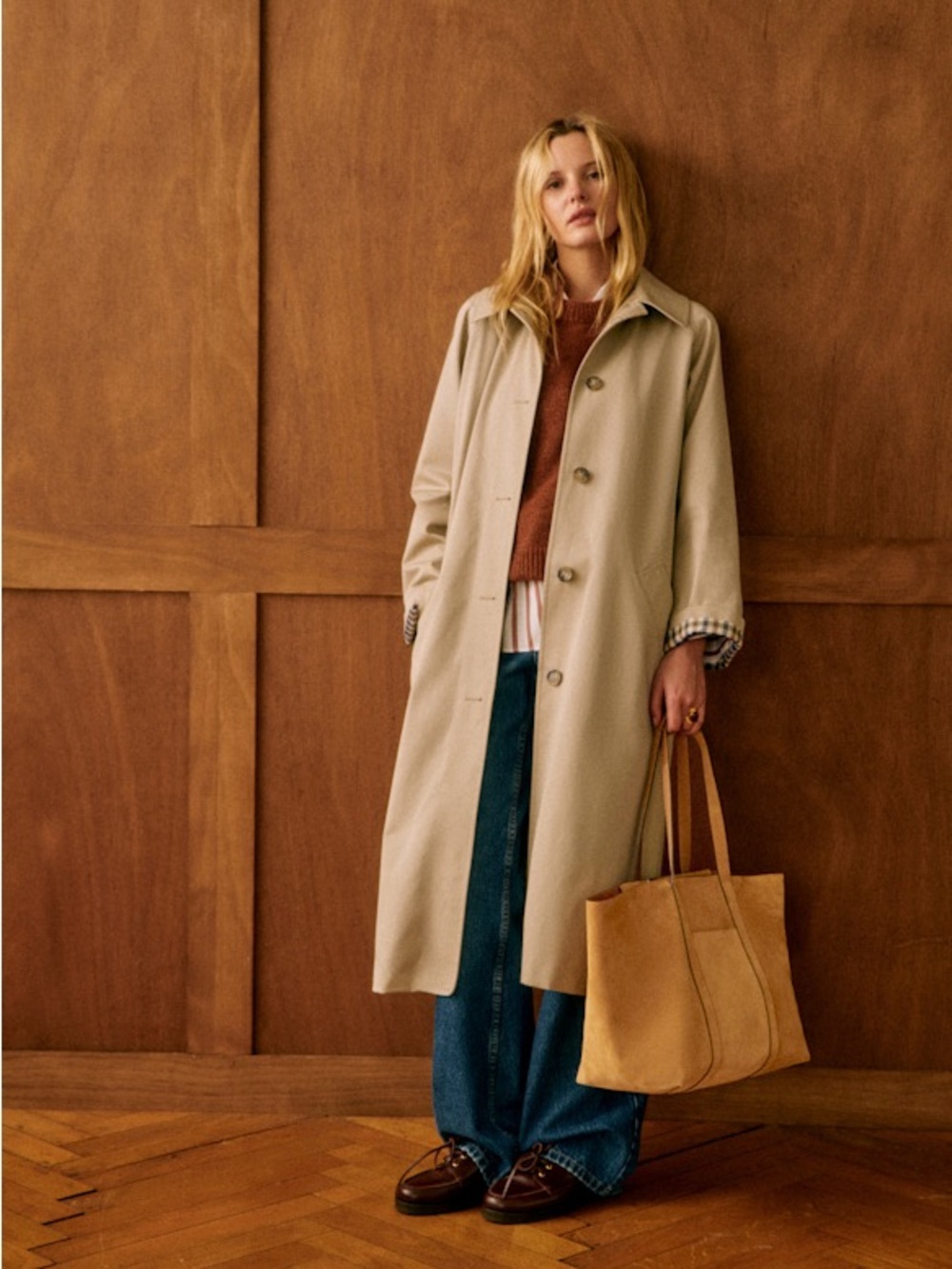 Sezane Clyde Coat Light Beige